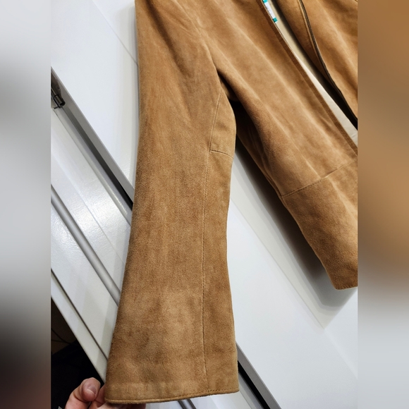 Lined Suede Jacket with zipper - Picture 7 of 8